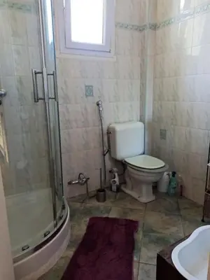 a bathroom with a shower and a toilet and a sink at Villa tres proche du centre ville in Nice
