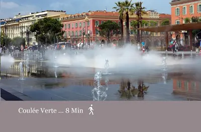a fountain in the middle of a city at Central Beautifull Delille Flat in Nice