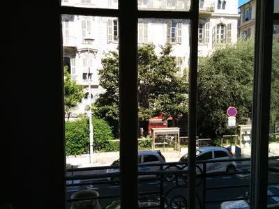 a view of a street from a window at Appartement Nice Centre Medecin in Nice