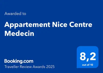 a blue screen with the appointment niece centre logo at Appartement Nice Centre Medecin in Nice