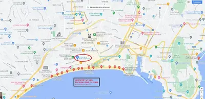 a map of singapore with a red circle at Duplex cosy - hyper centre - Proche mer et Promenade in Nice