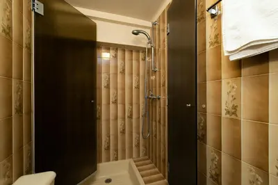 a bathroom with a shower and a toilet at Maison Bianchi - Villa Saint Pierre de Feric in Nice