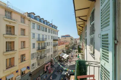 an overhead view of a city street with buildings at Nice Renting - 2 MASSENA - Luxury Loft - Balcony Massena Square View - AirCon in Nice