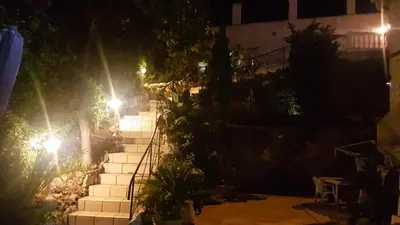 a set of stairs in a yard at night at Roc Maria Lucia in Nice