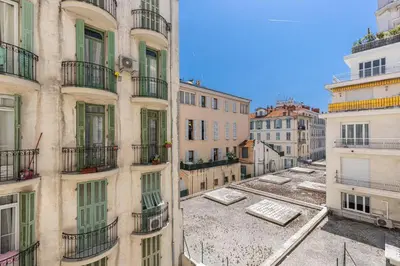 a view of an alley between two buildings at Charming Central 1 Bdr in Nice