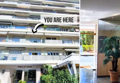 a building with a sign that says you are here at Nestor&Jeeves - STUDIO RIVIERA - Central - Very close sea in Nice