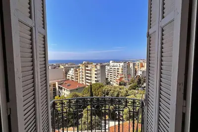 a view from a window of a city at Le Palais Riviera in Nice