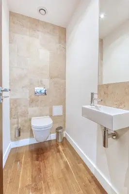 a bathroom with a toilet and a sink at Peaceful Haven, Terrace in Nice in Nice