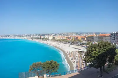 a view of a beach and the ocean at L50 2P Rauba Capeu SEA View IloveNice Balcony&AC in Nice