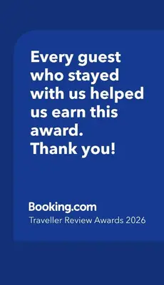 a blue picture with the words every guest who stayed with us helped us earn this at Grand appartement- Le Port A/C in Nice