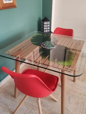 a bedroom with a bed with a colorful rug at Central Studio in Nice