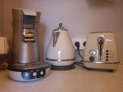 two coffeemakers sitting on a counter next to each other at Studios Nice Gambetta in Nice