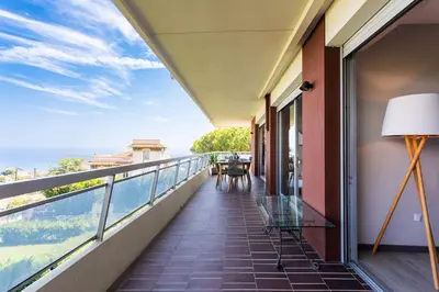 a balcony with a view of the ocean at BELLES TERRES AP4378 By Riviera Holiday Homes in Nice