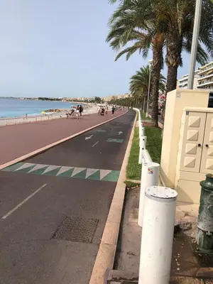 a living room with a couch and a table at Promenade des anglais 20 mètres in Nice