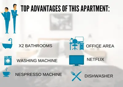 a diagram of the top advantages of this equipment at Nestor&Jeeves - DOLCE VITA MASTER - Jean Medecin in Nice