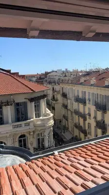 a view of a city from the roof of a building at Heart of Nice-Rooftop Seaside Studio in Nice