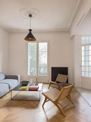 a living room with a couch and a coffee table at Luxury flat for 6 in center of Nice By ask me france in Nice