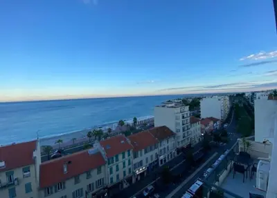 an aerial view of a city and the ocean at Magnifique vue mer la Californie in Nice