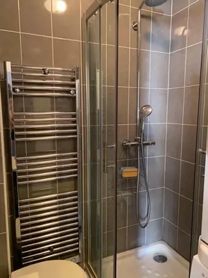 a shower stall with a toilet in a bathroom at Centre ville in Nice