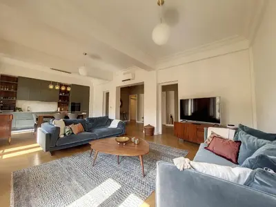 a living room with two couches and a coffee table at Nestor&Jeeves - BELLE EPOQUE - Central, Close sea in Nice
