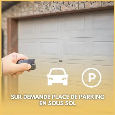 a person holding a cell phone in front of a garage at Appartements Nice Centre Proche Mer Carré d'Or in Nice