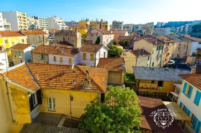 an overhead view of a city with buildings at l'Or dans la Mer 3 in Nice