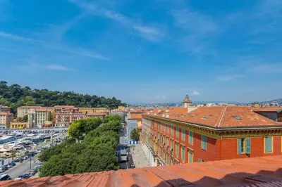a view of a city with a street and a building at MY CASA - PORT 2 - Spacious and central w AC on the Port in Nice