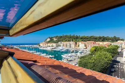 a view of a harbor from a roof at MY CASA - PORT 3 - Spacious and central w AC on the Port in Nice