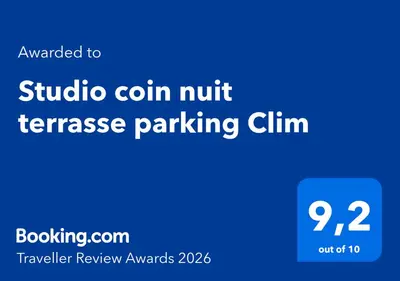 a screenshot of a cell phone with the text subscribe to buffalo coin nut franchise parking at Studio coin nuit terrasse parking Clim in Nice