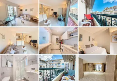 a collage of photos of a apartment at Nestor&Jeeves - BAIETA - Balcony in Nice
