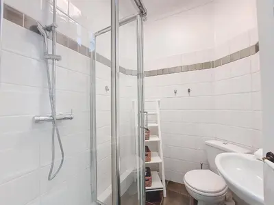 a bathroom with a shower and a toilet and a sink at Nestor&Jeeves - PROVENCAL - Central - Near Beach in Nice