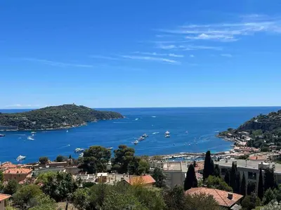 a view of a bay with boats in the water at Loft - centre historique in Villefranche-sur-Mer