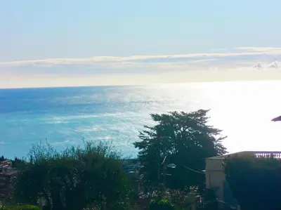a view of the ocean from a building at Nice Absea Belles Terres C in Nice