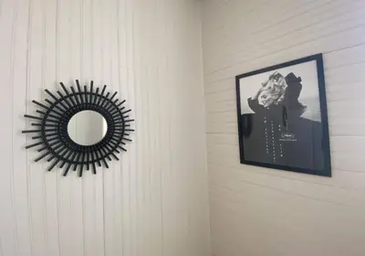 a mirror on a wall with a picture of a woman at Grand F3- Centre ville de Nice, Wifi AC in Nice
