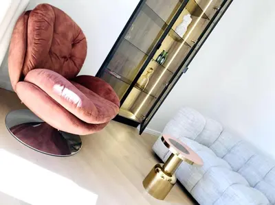 a living room with two chairs and a couch at Luxuriously furnished bright newly renovated oasis in Nice