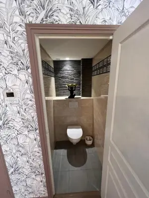 a bathroom with a toilet in a room at Belle perle rare port de Nice in Nice