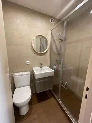 a bathroom with a toilet and a sink and a shower at Royal lux promenade des anglais in Nice