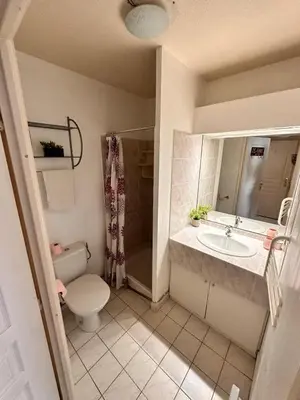 a bathroom with a toilet and a sink and a shower at Suite DES DOMES FSHH in Nice