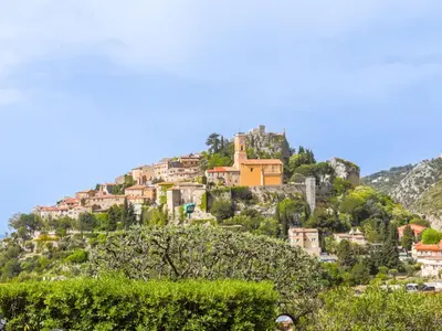 a village on top of a hill with houses at Apartment Les Balcons d'Eze-3 by Interhome in Èze