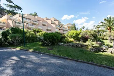 a large apartment building with a street in front of it at L20 Stunning sea view, terrace, parking, AC, Wifi in Nice