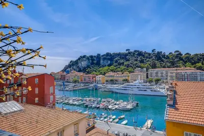 a view of a harbor with boats in the water at Dernier étage port de Nice in Nice