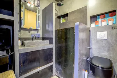 a bathroom with a toilet and a sink at Dernier étage port de Nice in Nice
