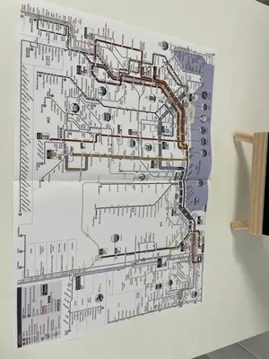 a drawing of a city on a wall at Studio piscine climatisation tennis in Nice