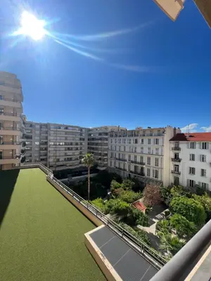 a view from the balcony of a building at Studio Palais de la Méditerranée in Nice