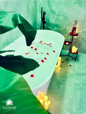 a bathroom with a toilet with hearts on it at Luxurious Apartment - Seaside - Spa Bath - WiFi - AC in Nice