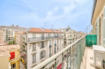 a view of a city from a balcony at 2P hyper-centre Nice in Nice
