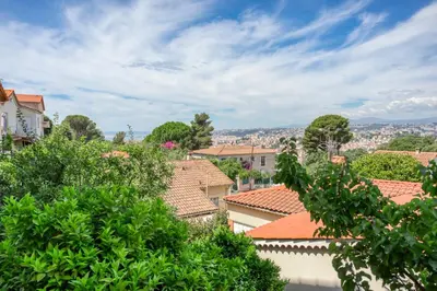 a view of the roofs of houses at #54 Sea view Villa 4 BDR AC 5mins to Port BBQ in Nice