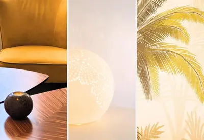 two pictures of a chair and a table with a table at Nestor&Jeeves - ESCAPADE - Central - Near Beach in Nice