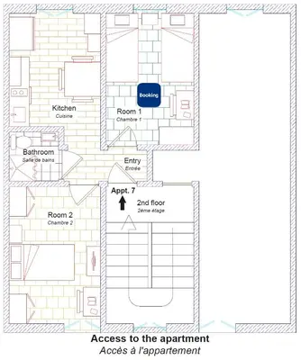 a schematic diagram of the experimental facility at Private Room in Shared Apartment in the Center of Nice in Nice
