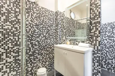 a bathroom with a sink and a shower at PENTHOUSE 2Bedroms 6pax- Views 45m2 Terrace in Nice